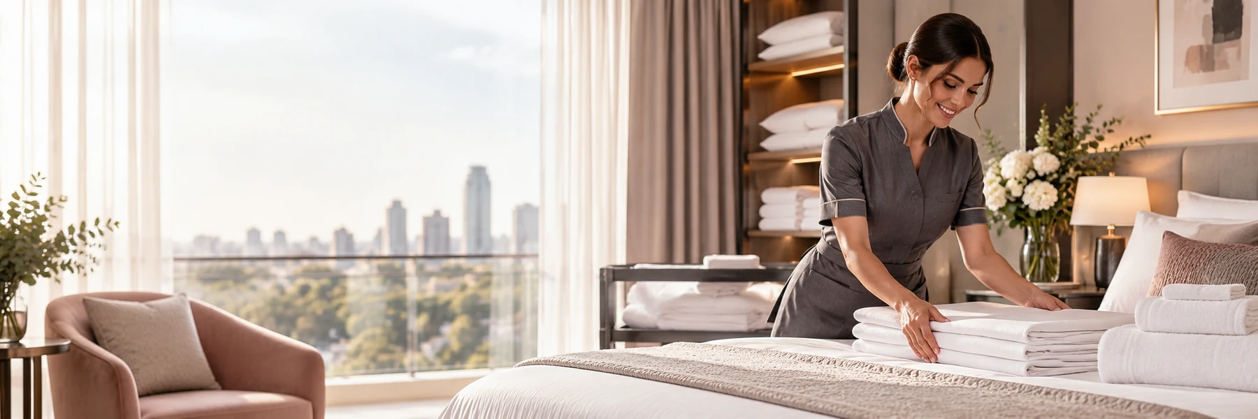Linen & laundry in a serviced accommodation setting